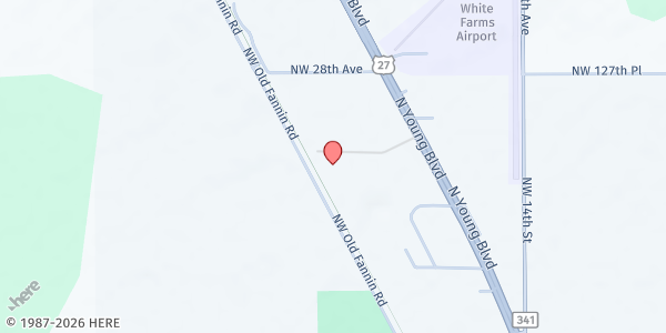 Map showing Latter Rain Outreach Ministries International Inc. at 1705 NW 27th Ave, Chiefland, FL