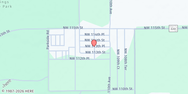 Map showing Mount Erie Baptist Church at 1216 NW 11th Ave, Chiefland, FL