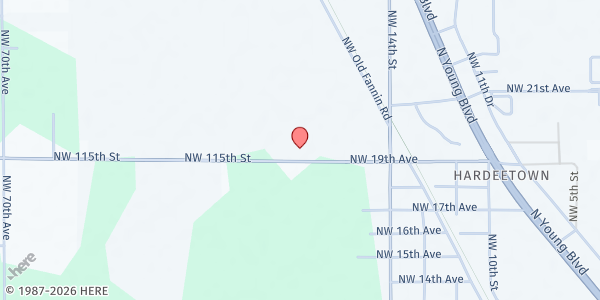 Map showing One Way Church Assemblies of God at 1560 NW 19th Ave, Chiefland, FL