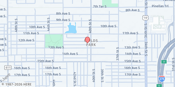 Map showing Dominion Worship Center at 4016 12th Avenue South, Childs Park, FL
