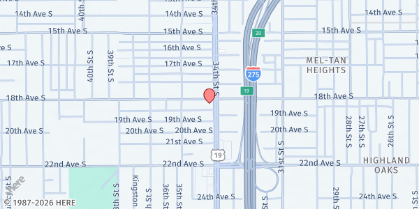 Map showing The Gathering of Women - Childs Park at 1801 34th Street South, Childs Park, FL