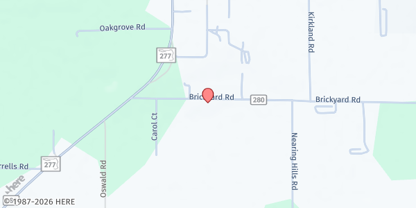 Map showing Care & Share Food Pantry at Armstrong House at 1641 Brickyard Rd., Chipley, FL