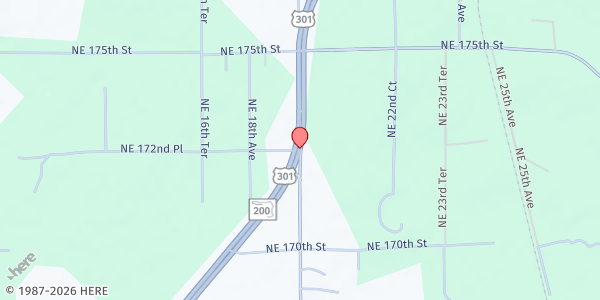 Map showing Citra Community Services at 17200 N US Hwy 301, Citra, FL