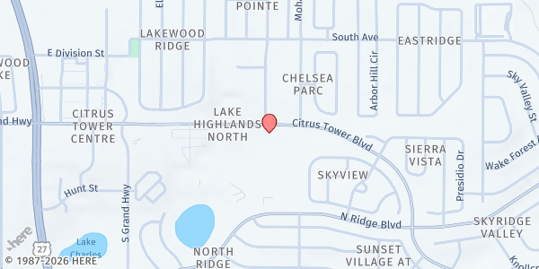 Map showing New Beginnings of Central Florida at 415 Citrus Tower Boulevard, Citrus Tower, FL