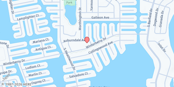 Map showing OUR DAILY BREAD FOOD PANTRY at 1450 Winterberry Drive, City of Marco, FL