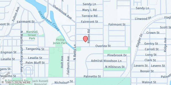 Map showing Bethany CME Church at 1325 Springdale St., Clearwater, FL