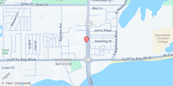 Map showing Calvary Church at 200 S McMullen Booth Rd, Clearwater, FL