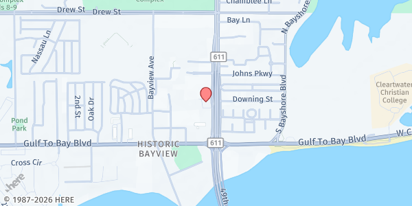 Map showing Calvary Church & Community at 200 S. McMullen Booth Rd., Clearwater, FL