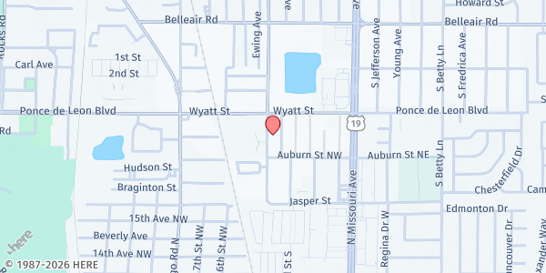 Map showing Clearwater First Assembly of God Church at 1739 South Martin Luther King Junior Avenue, Clearwater, FL
