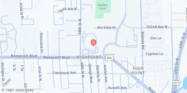 Map showing EPIC Clearwater Campus at 5771 Roosevelt Blvd., Clearwater, FL