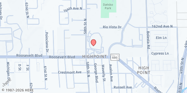 Map showing EPIC Pinellas - Clearwater at 5771 Roosevelt Boulevard, Clearwater, FL