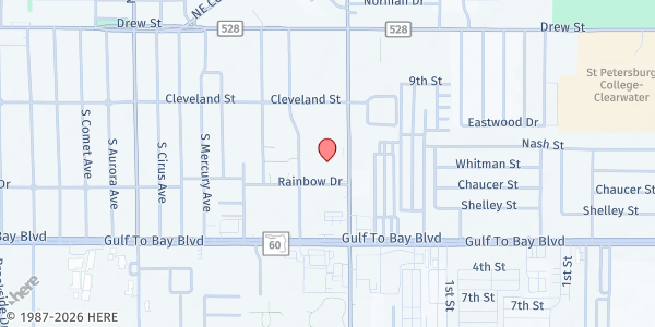 Map showing Good Neighbors Food Connection - Clearwater at 100 South Belcher Road, Clearwater, FL