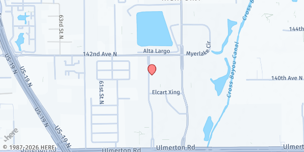 Map showing Gulf Coast Jewish Family Services at 14041 Icot Boulevard, Clearwater, FL