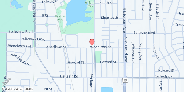 Map showing Hispanic Outreach Center at 1008 Woodlawn Street, Clearwater, FL
