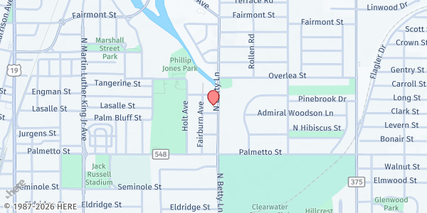 Map showing Mt. Olive AME Church at 1202 North Betty Lane, Clearwater, FL