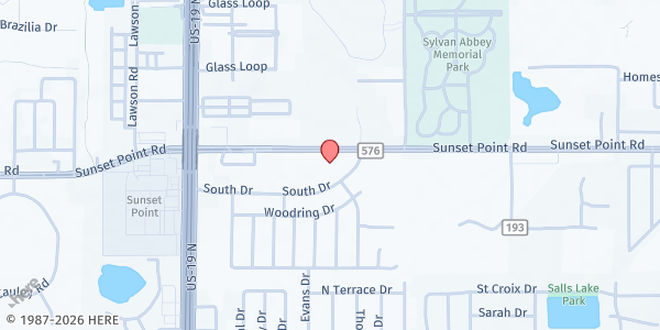 Map showing Mt. Zion UMC Main Location at 2751 Sunset Point Road, Clearwater, FL