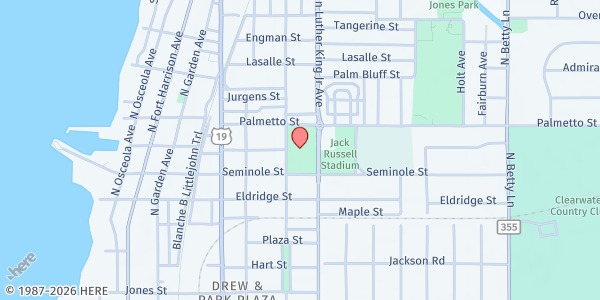 Map showing North Greenwood Rec Complex at 900 North Martin Luther King Junior Avenue, Clearwater, FL