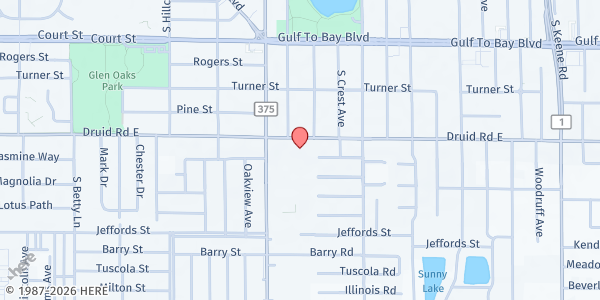 Map showing Salvation Army Clearwater at 1521 E. Druid Rd., Clearwater, FL
