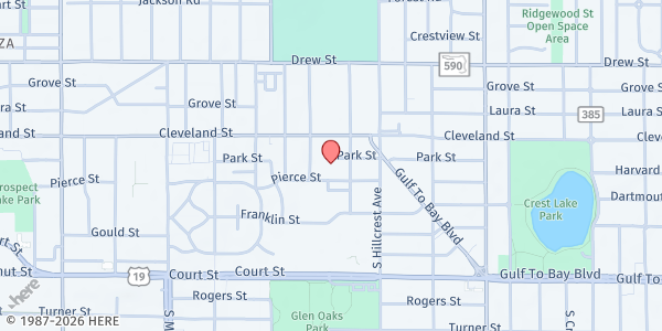 Map showing SVDP, Clearwater Soup Kitchen at 1345 Park St, Clearwater, FL