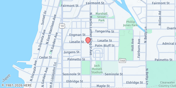 Map showing Willa Carson Health Center at Willa Carson Health Center, Clearwater, FL