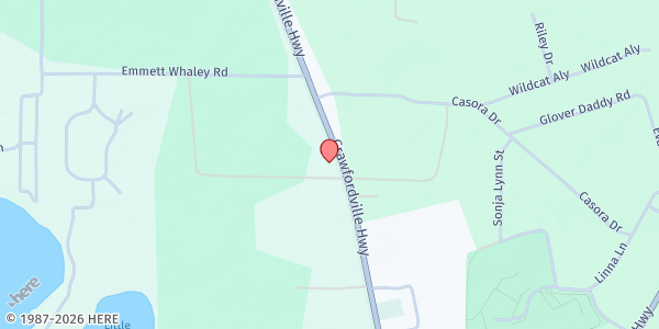 Map showing Spirit and Truth Christian Fellowship Community Ministries at 4390 Crawfordville Highway, Crawfordville, FL