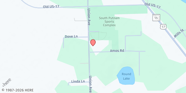 Map showing South Putnam Church Inc - Crescent City at 284 Union Ave., Crescent City, FL