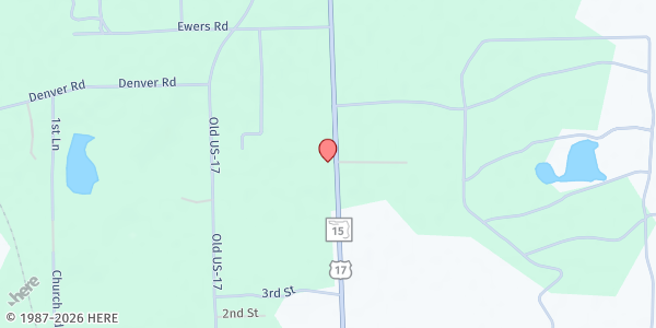 Map showing St. John the Baptist Catholic Church at 2725 Hwy. 17, Crescent City, FL