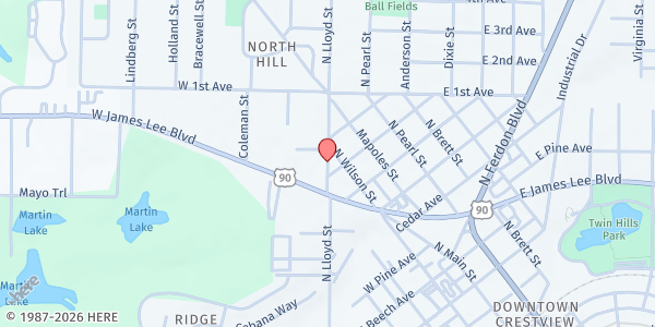 Map showing First Church of God in Christ at , Crestview, FL