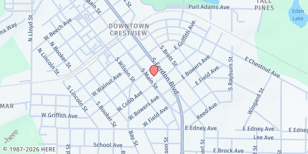 Map showing Lifepoint Church at 400 S. Ferdon Blvd., Crestview, FL