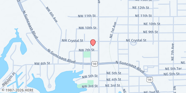 Map showing FBC Crystal River at 700 N. Citrus Ave., Crystal River, FL