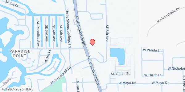 Map showing Life Tree Presbyterian Church at 1501 SE US Hwy. 19, Crystal River, FL