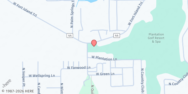 Map showing St. Anne's Episcopal Church at 9870 W. Fort Island Trail, Crystal River, FL
