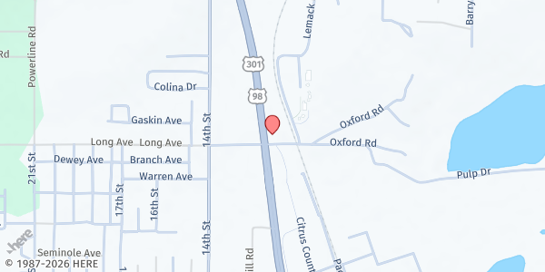 Map showing Daystar Hope at 15512 US Hwy 301, Dade City, FL