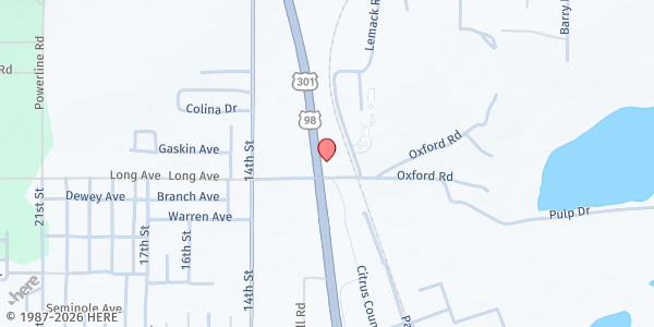 Map showing Daystar Hope Center at 15512 US-301, Dade City, FL