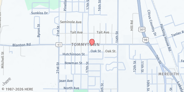 Map showing Farm Workers Self Help - West Pasco Heights at 37240 Lock St., Dade City, FL