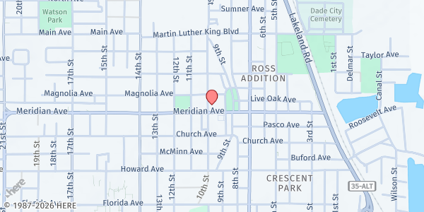 Map showing Foundations of Life (Catholic Charities) at 37733 Meridian Ave, Dade City, FL
