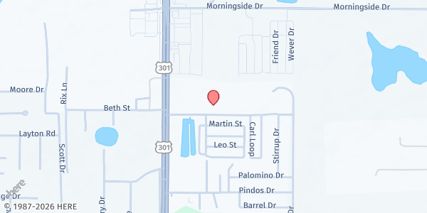 Map showing Iglesia Monte Horeb at 38141 McDonald Street, Dade City, FL