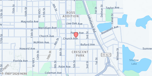 Map showing Metropolitan Ministries Pasco at 14108 5th Street, Dade City, FL