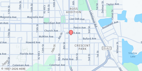 Map showing Premier Community HealthCare at 37912 Church Avenue, Dade City, FL