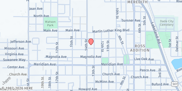 Map showing St. Rita's Conference at 14404 14th St., Dade City, FL