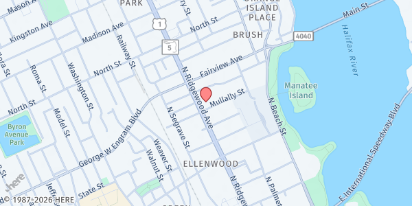 Map showing Casa San Pablo at 401 North Ridgewood Avenue, Daytona Beach, FL