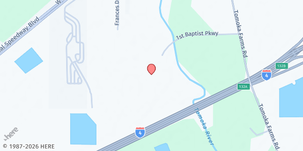 Map showing God's Table at 10 First Baptist Parkway, Daytona Beach, FL