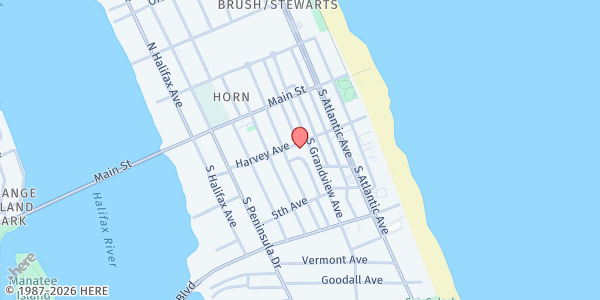 Map showing Halifax Urban Ministries at Community UMC at 616 Harvey Ave, Daytona Beach, FL