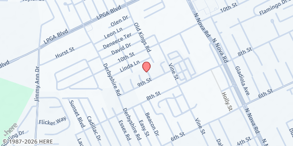 Map showing Restoring Hope at 1200 9th Street, Daytona Beach, FL