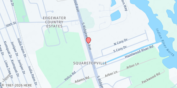 Map showing Society of St Gerard Mission Church at 3171 South Ridgewood Ave, Daytona Beach, FL