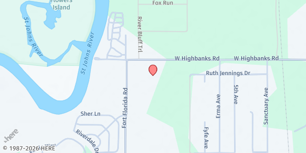 Map showing Community United Methodist Church at 41 W. Highbanks Rd., DeBary, FL