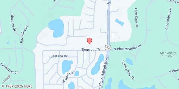 Map showing St. Ann's Catholic Church at 26 Dogwood Trail, DeBary, FL
