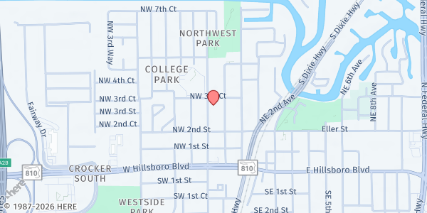 Map showing Deerfield Beach SDA Church at 350 NW 1st Terrace, Deerfield Beach, FL