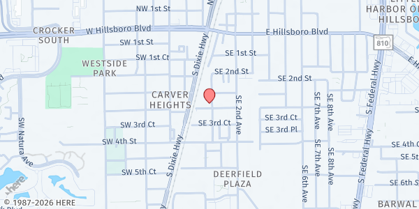 Map showing Gateway Community Outreach at 291 SE 1st Terrace, Deerfield Beach, FL