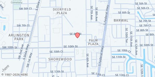 Map showing Nina's Place at 959 SE 6th Ave., Deerfield Beach, FL